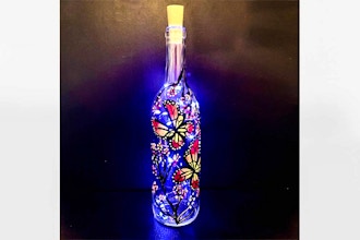 Paint Nite: Beautiful Butterfly On A Wine Bottle